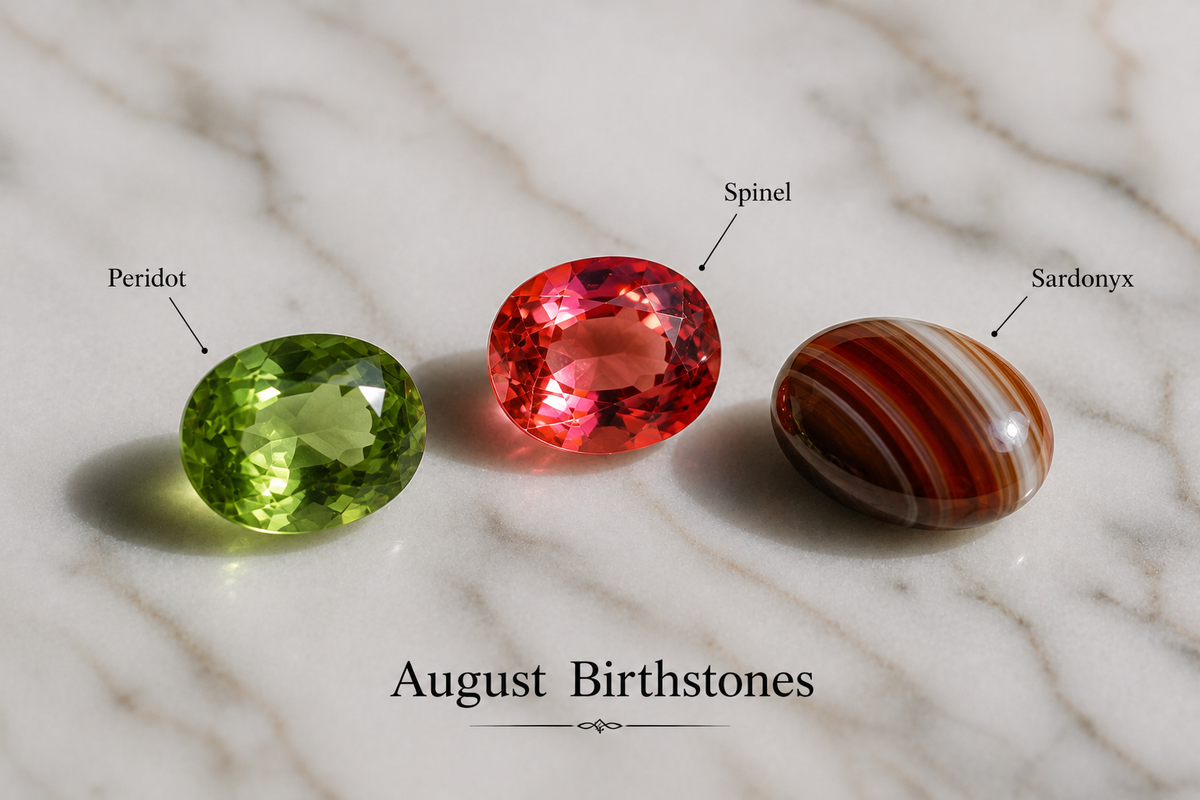 Why Does August Have Three Birthstones? Peridot, Spinel & Sardonyx Explained