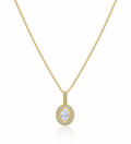 9ct Yellow Gold Blue Moonstone & White Topaz Necklace
