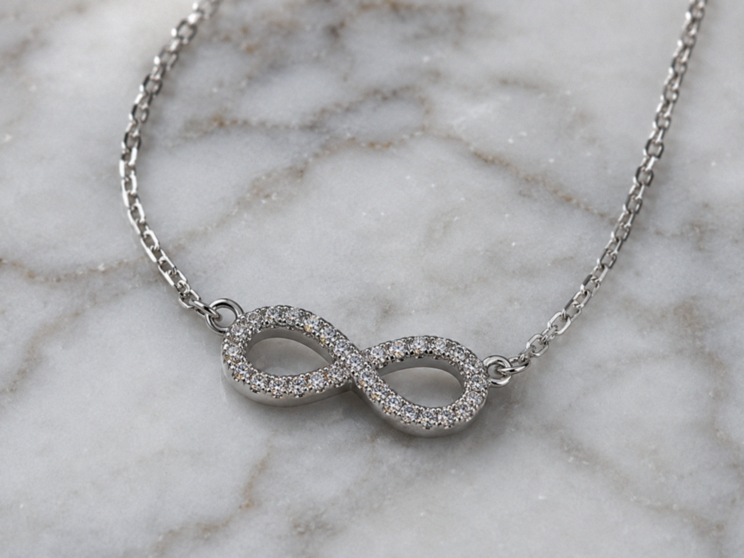 Sterling Silver Moissanite Infinity Pendant Necklace