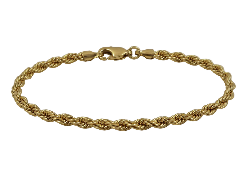 9ct Yellow Gold 6mm Rope Bracelet – Hollow Design