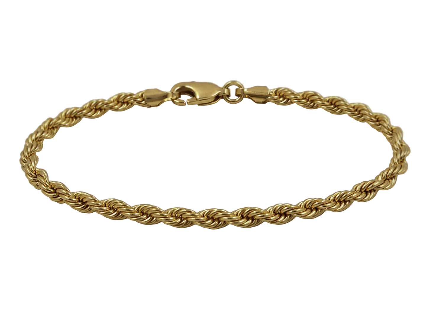 9ct Yellow Gold 6mm Rope Bracelet – Hollow Design