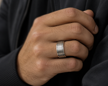 Brushed Spinner Ring in Sterling Silver