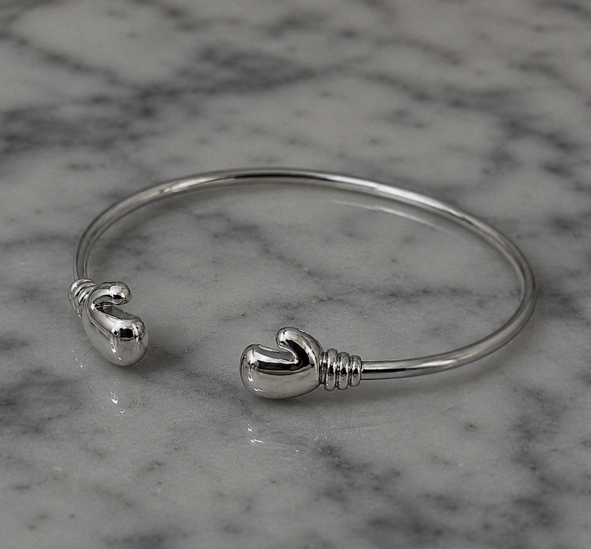 Sterling Silver “Future Champion” Baby Boxing Glove Bangle