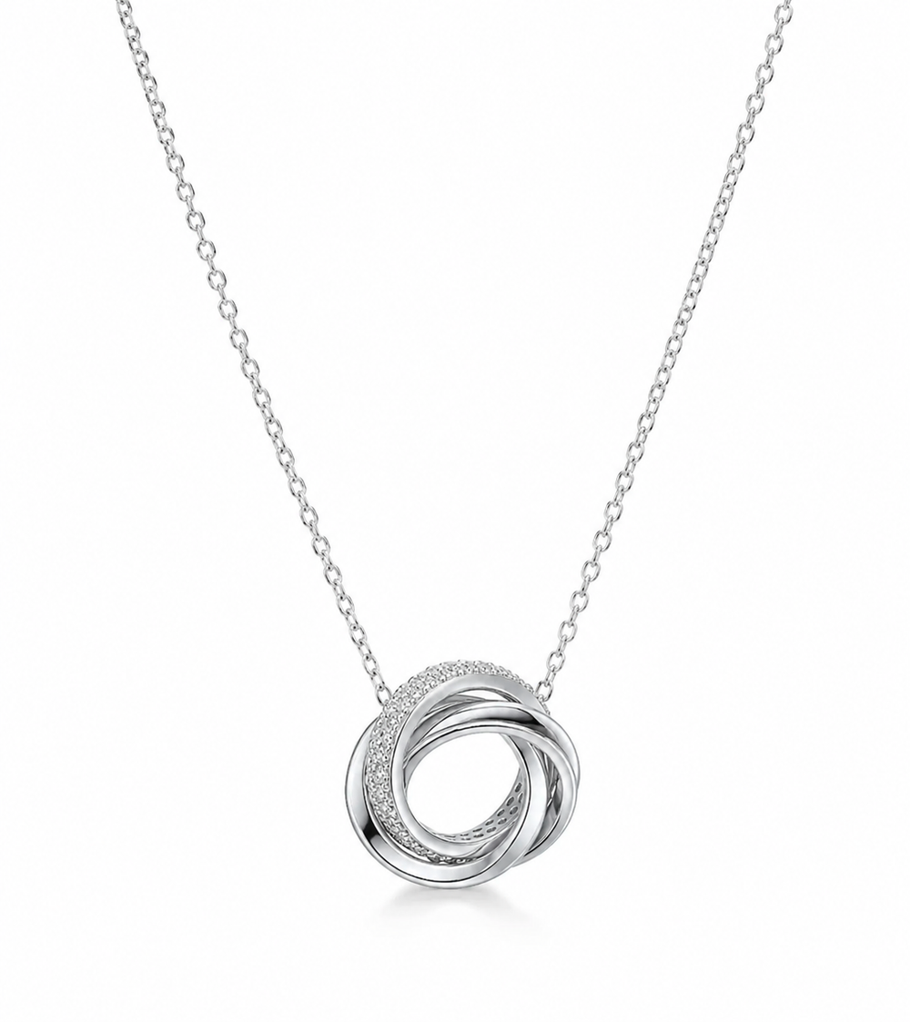 Diamonfire Sterling Silver Cubic Zirconia Triple Twist Necklace