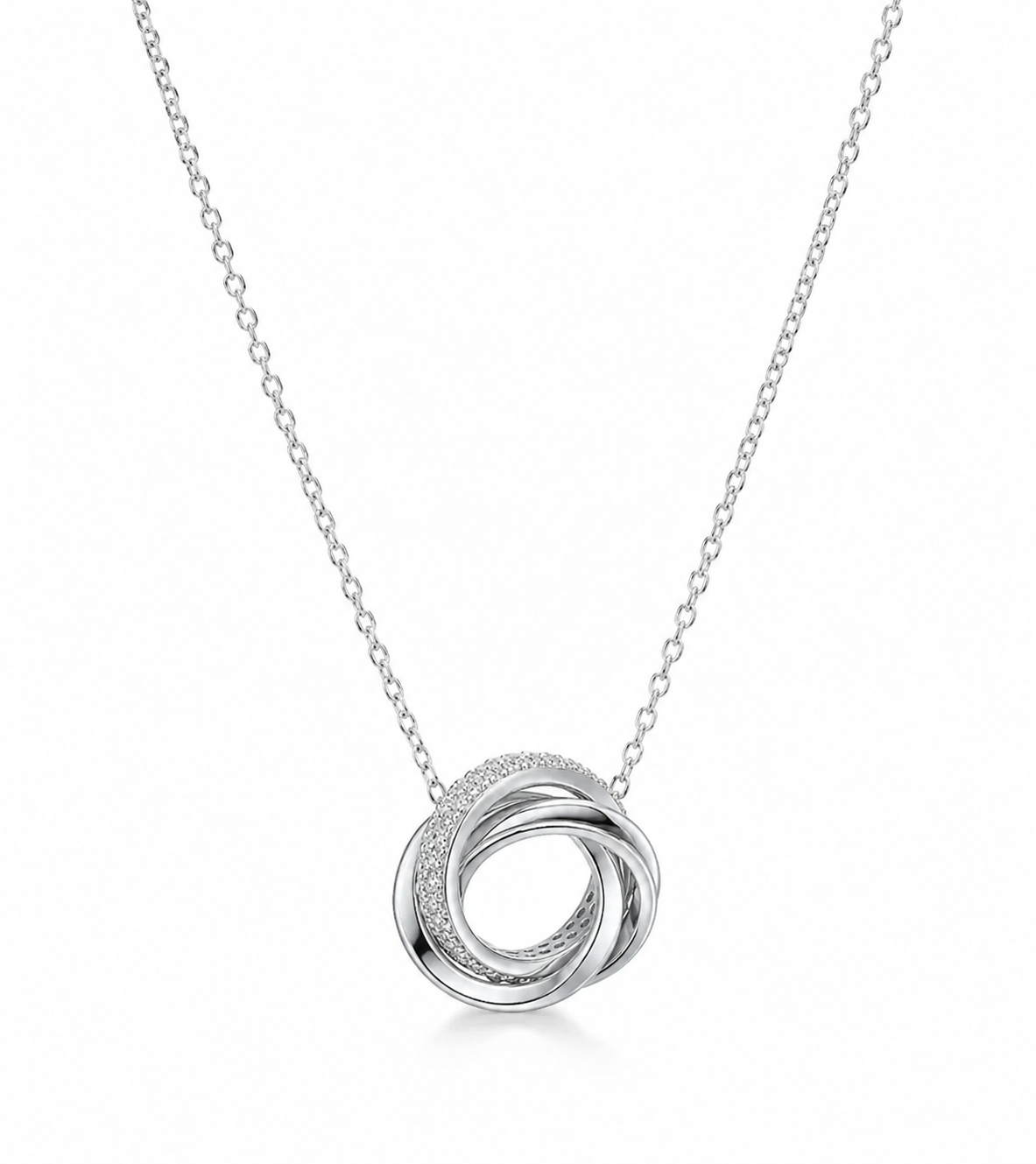 Diamonfire Sterling Silver Cubic Zirconia Triple Twist Necklace