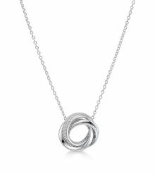 Diamonfire Sterling Silver Cubic Zirconia Triple Twist Necklace