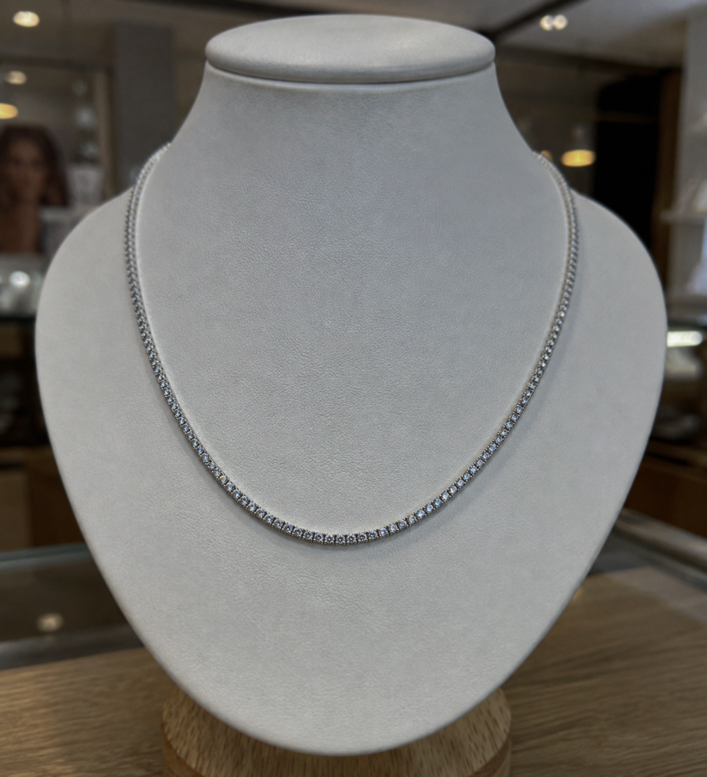 Diamonfire Sterling Silver Cubic Zirconia Tennis Necklace
