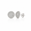 Silver Cubic Zirconia Dome Stud Earrings