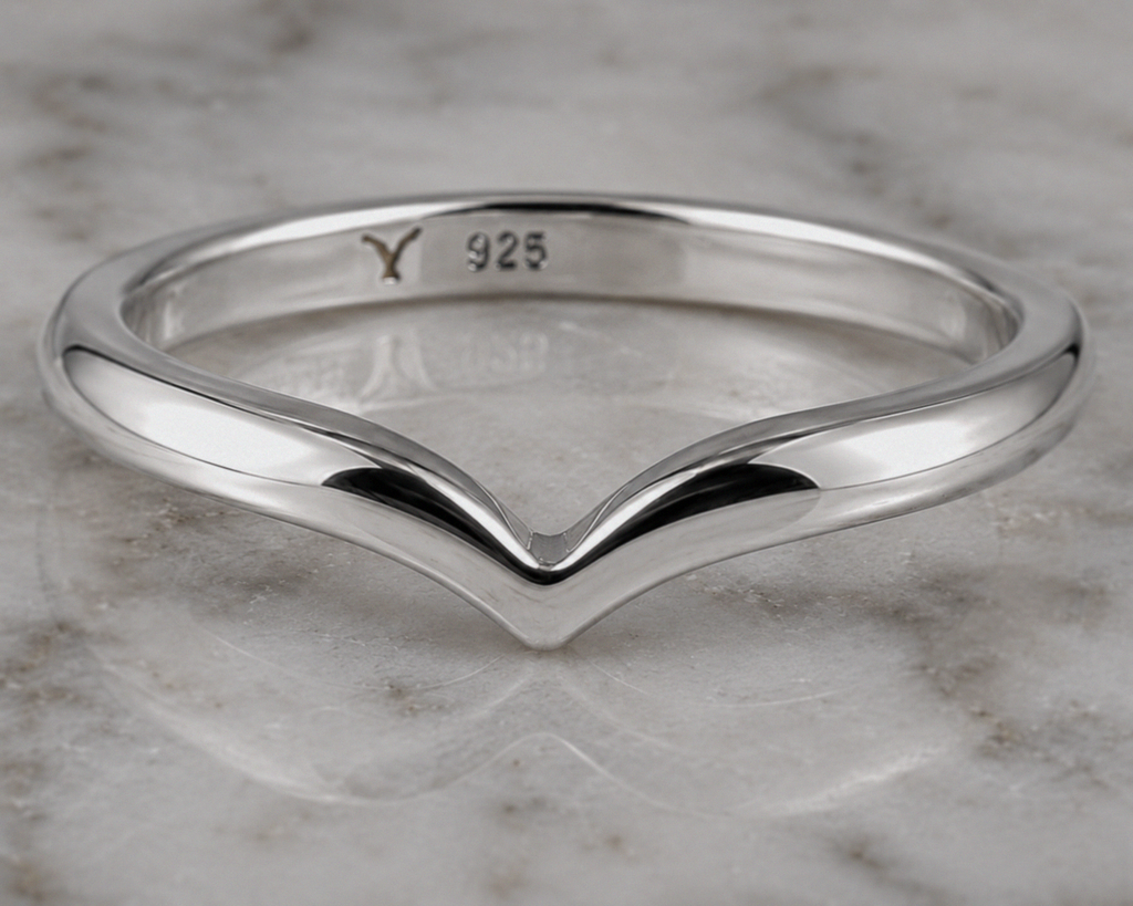 Sterling Silver Polished Wishbone Stacking Ring