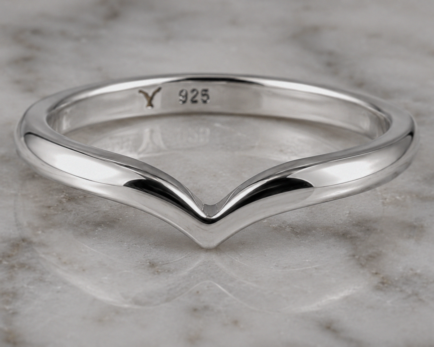 Sterling Silver Polished Wishbone Stacking Ring