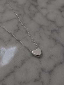 Sterling Silver Heart Pendant Necklace – Polished Love Necklace (42–44cm Adjustable)