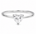 Sterling Silver Cubic Zirconia Solitaire Heart Ring