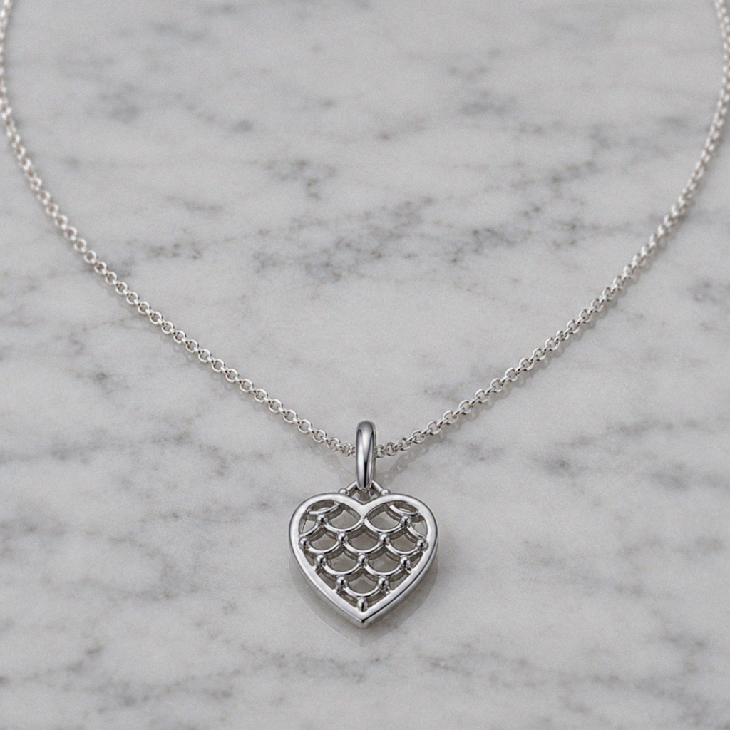 Sterling Silver ‘Forever in My Heart’ Heart Pendant Necklace