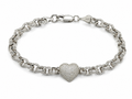 Children’s Sterling Silver Cubic Zirconia Heart Belcher Bracelet