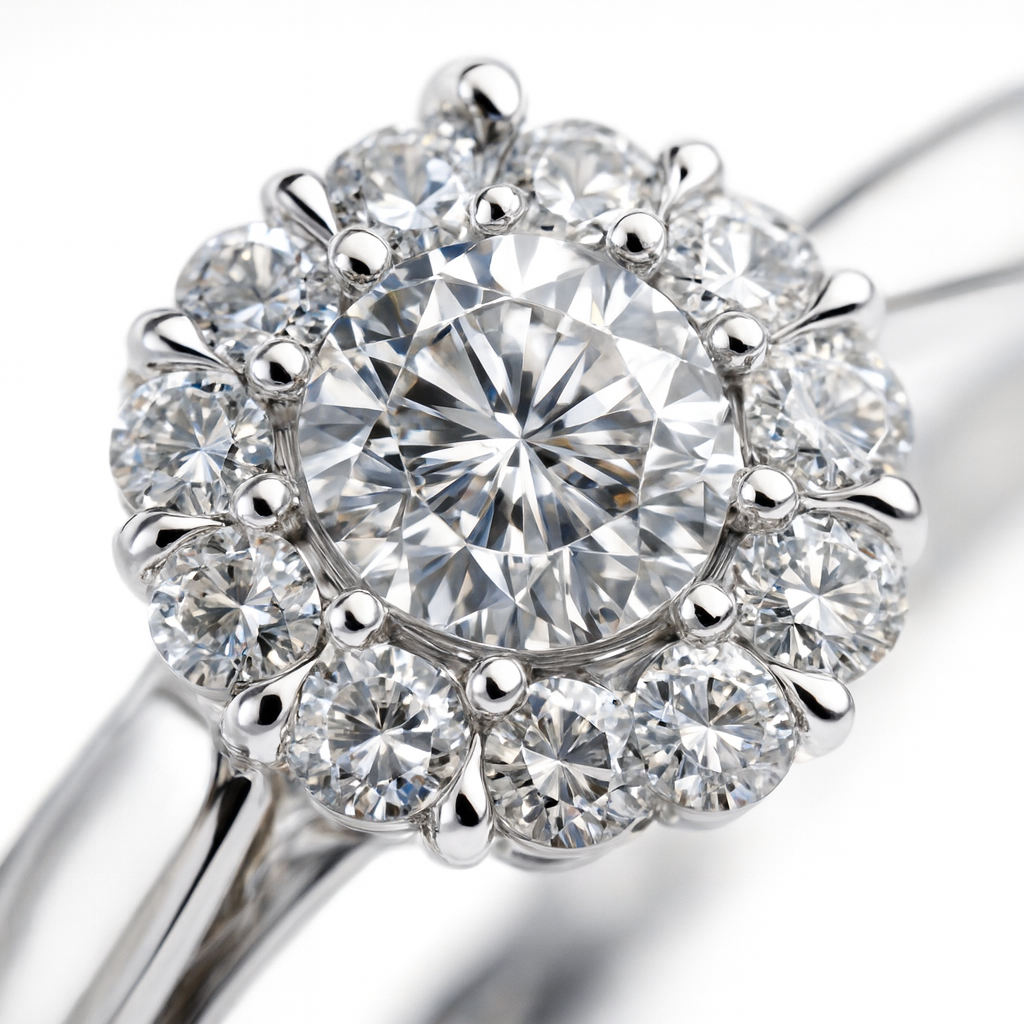 9ct Gold 0.11ct Diamond Cluster Ring (Yellow or White Gold). PRE ORDER