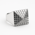 925 Sterling Silver Geometric Pyramid Signet Ring — Heavyweight Men’s Statement Piece