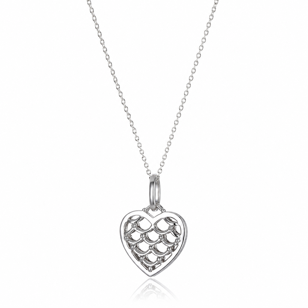 Sterling Silver ‘Forever in My Heart’ Heart Pendant Necklace