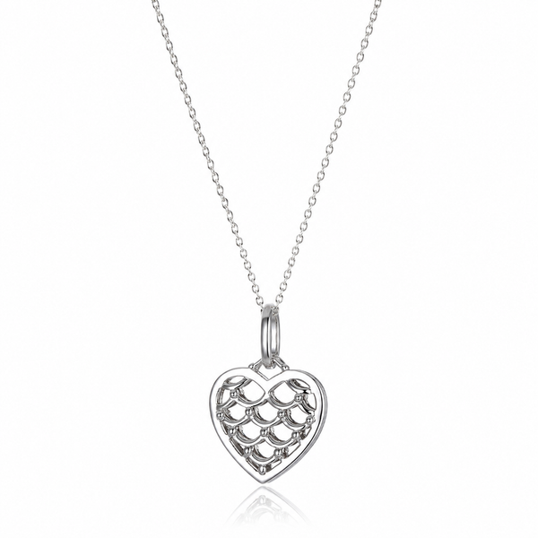 Sterling Silver ‘Forever in My Heart’ Heart Pendant Necklace
