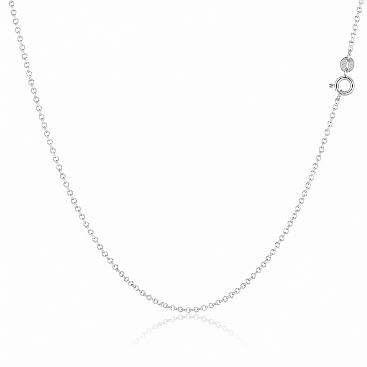 Silver Cable Link Chain 16–22"