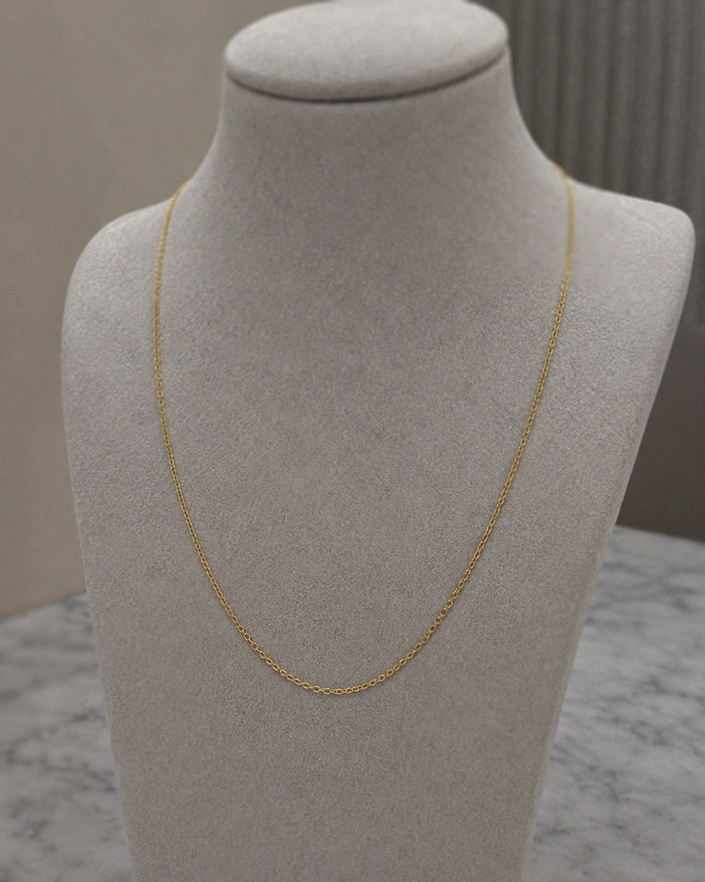 9ct Yellow Gold Cut Trace Chain Necklace - 45cm (0.8mm)