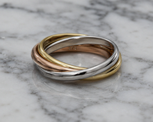 9ct Three-Colour Russian Wedding Band – 2mm
