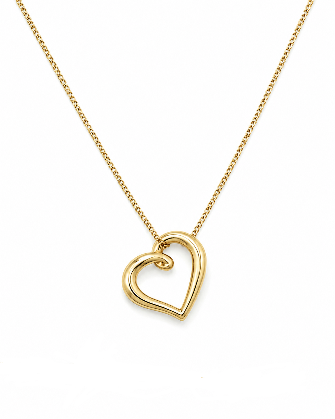 Organic Heart Pendant Necklace in 9ct Yellow Gold