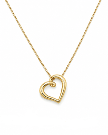 Organic Heart Pendant Necklace in 9ct Yellow Gold