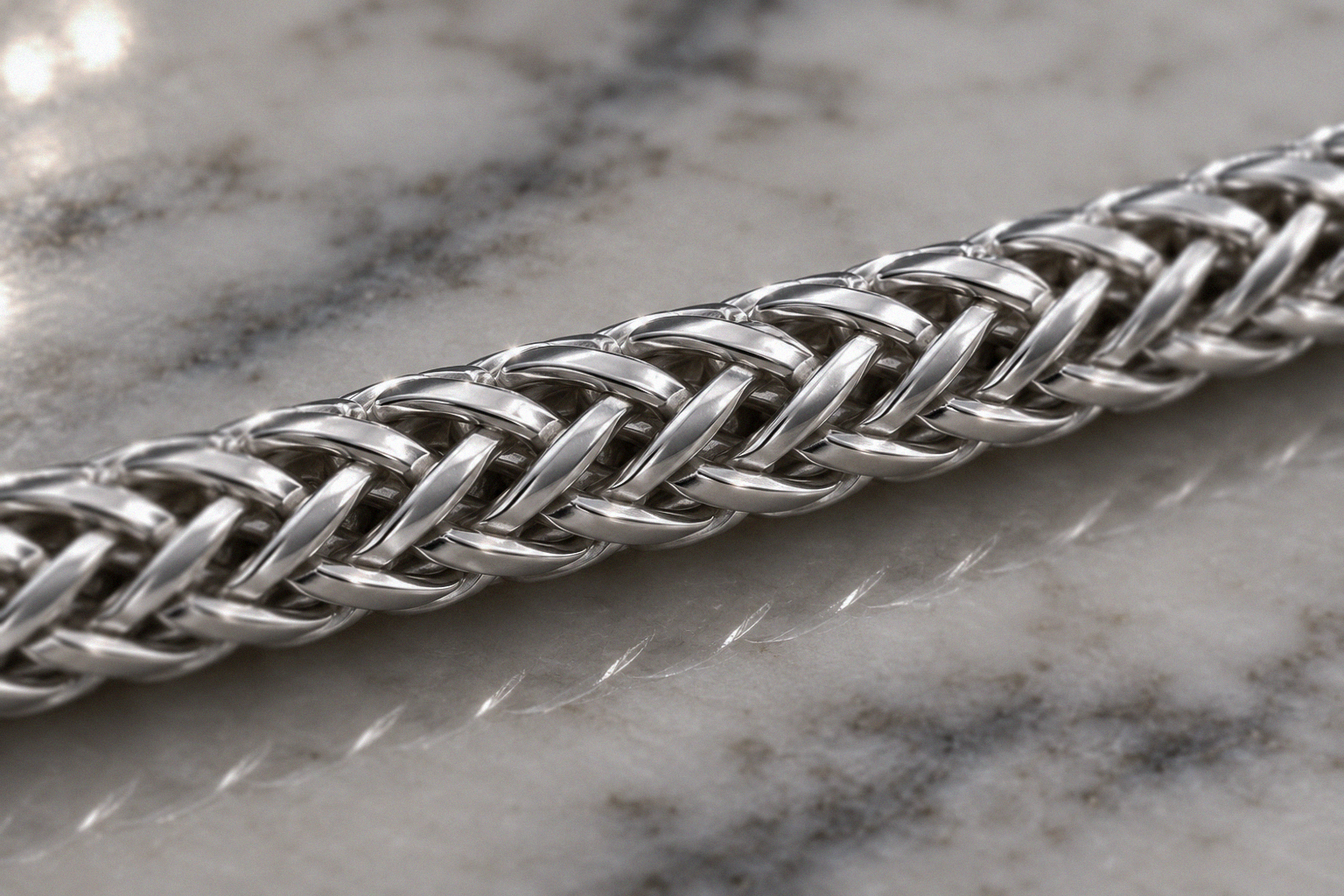 Heavyweight Foxtail Chain Necklace – Sterling Silver (51cm)