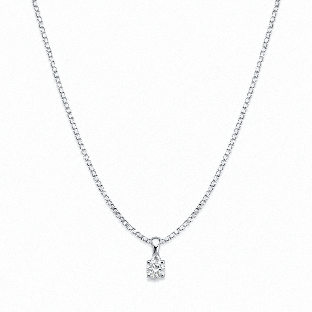 18ct White Gold 0.25ct Lab-Grown Diamond Solitaire Pendant Necklace