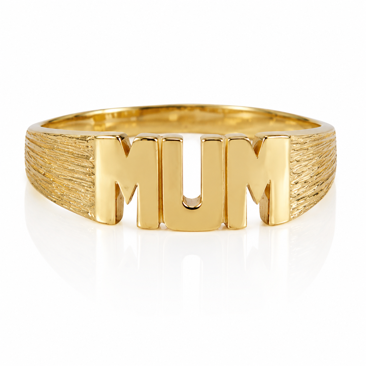 9ct Yellow Gold Textured Mum Ring