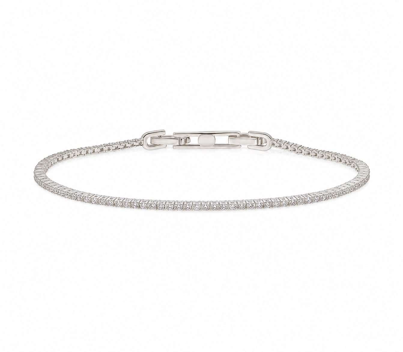 Diamonfire Sterling Silver Round Cut Zirconia Tennis Bracelet