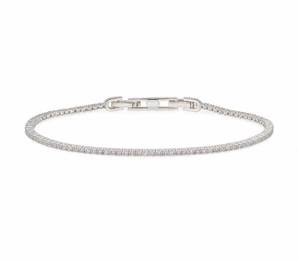 Diamonfire Sterling Silver Baguette Cut Zirconia Tennis Bracelet