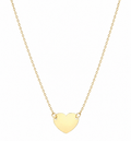 9ct Yellow Gold Plain Heart Necklace 16 Inch