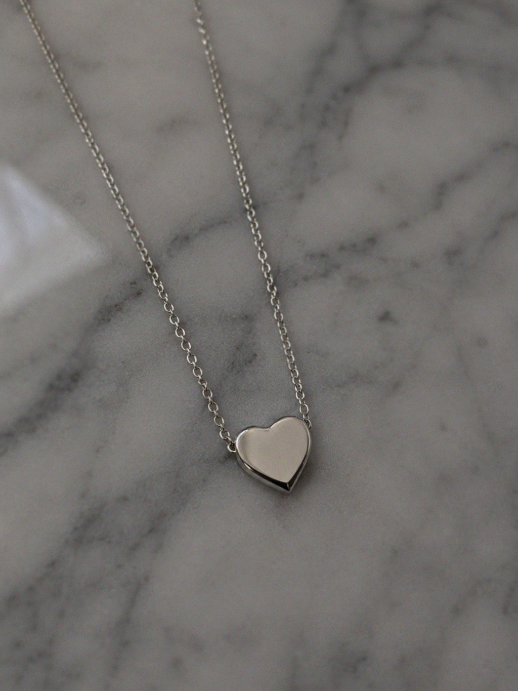 Sterling Silver Heart Pendant Necklace – Polished Love Necklace (42–44cm Adjustable)