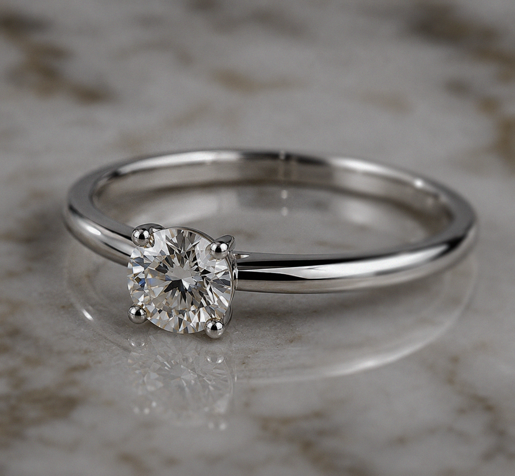 18ct White Gold 1.00ct Diamond Solitaire Ring – Timeless Four Claw Setting