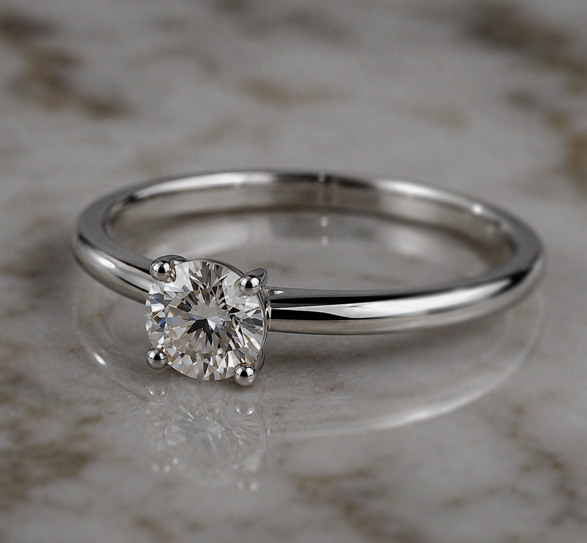 18ct White Gold 1.00ct Diamond Solitaire Ring – Timeless Four Claw Setting