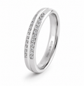 Platinum Diamond Wedding Band-Double Row Natural Diamonds