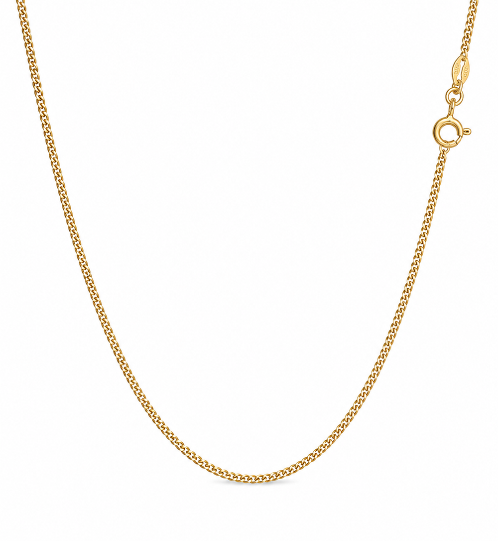 9ct Yellow Gold Classic Curb Chain Necklace
