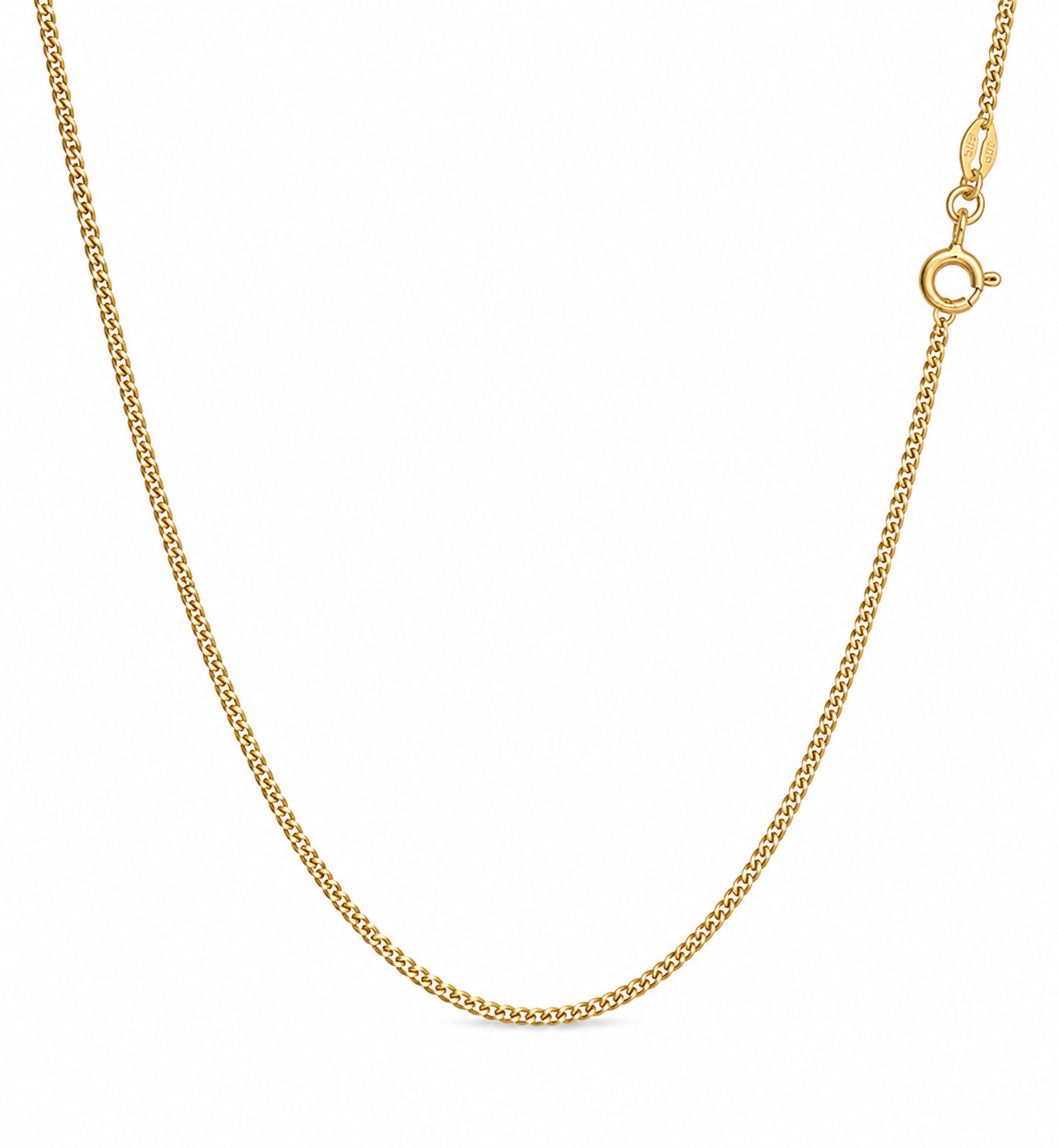 9ct Yellow Gold Classic Curb Chain Necklace