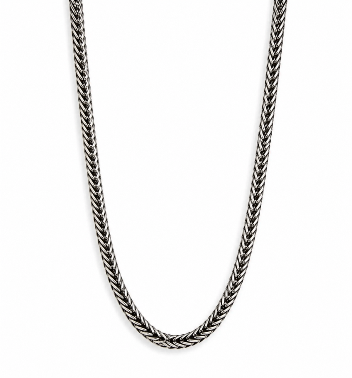 Fred Bennett Oxidised Sterling Silver Foxtail Chain