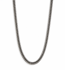 Fred Bennett Oxidised Sterling Silver Foxtail Chain