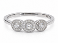 Sterling Silver Cubic Zirconia Triple Halo Ring
