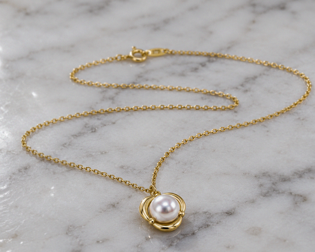 9ct Yellow Gold Freshwater Pearl Pendant Necklace – 45cm