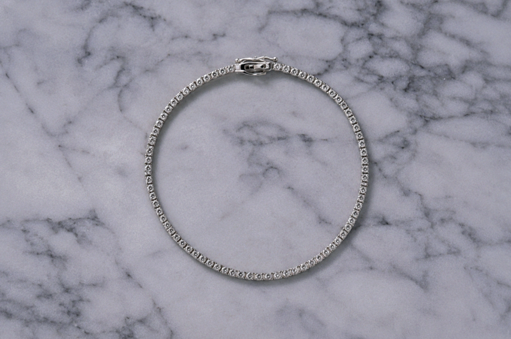 9ct White Gold 3.21ct Lab-Grown Diamond Tennis Bracelet