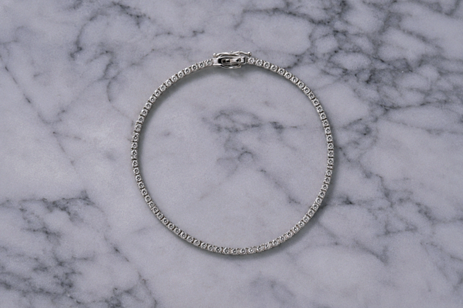 9ct White Gold 3.21ct Lab-Grown Diamond Tennis Bracelet