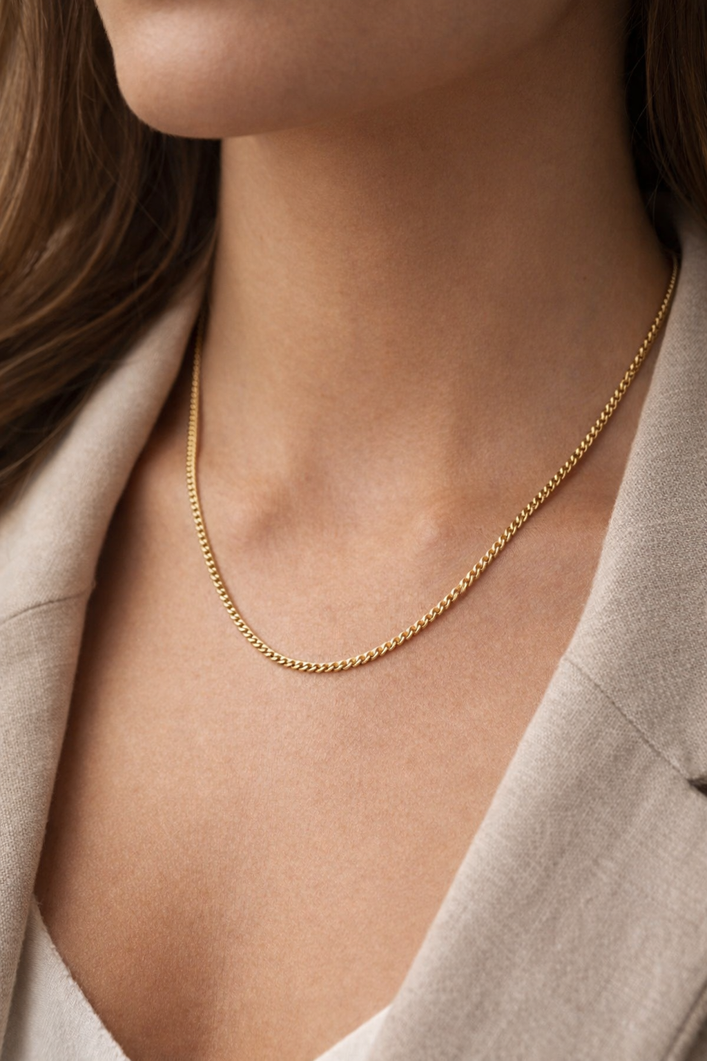 9ct Yellow Gold Classic Curb Chain Necklace