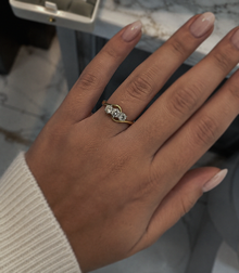 18ct Two-Tone Gold 1.00ct Diamond Swirl Trilogy Engagement Ring