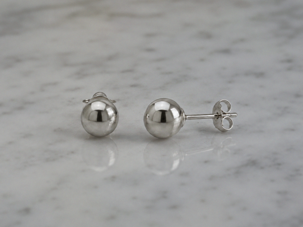 Silver 6mm Ball Stud Earrings