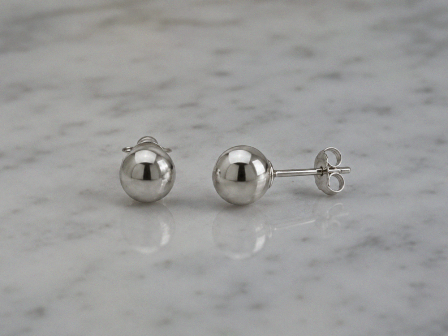 Silver 6mm Ball Stud Earrings