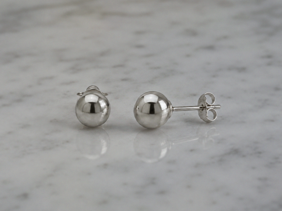 Silver 6mm Ball Stud Earrings